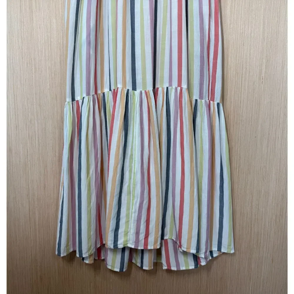 Old Navy Striped Tiered Maxi Swing Sundress Size Large Pockets Multicolor - Picture 7 of 13